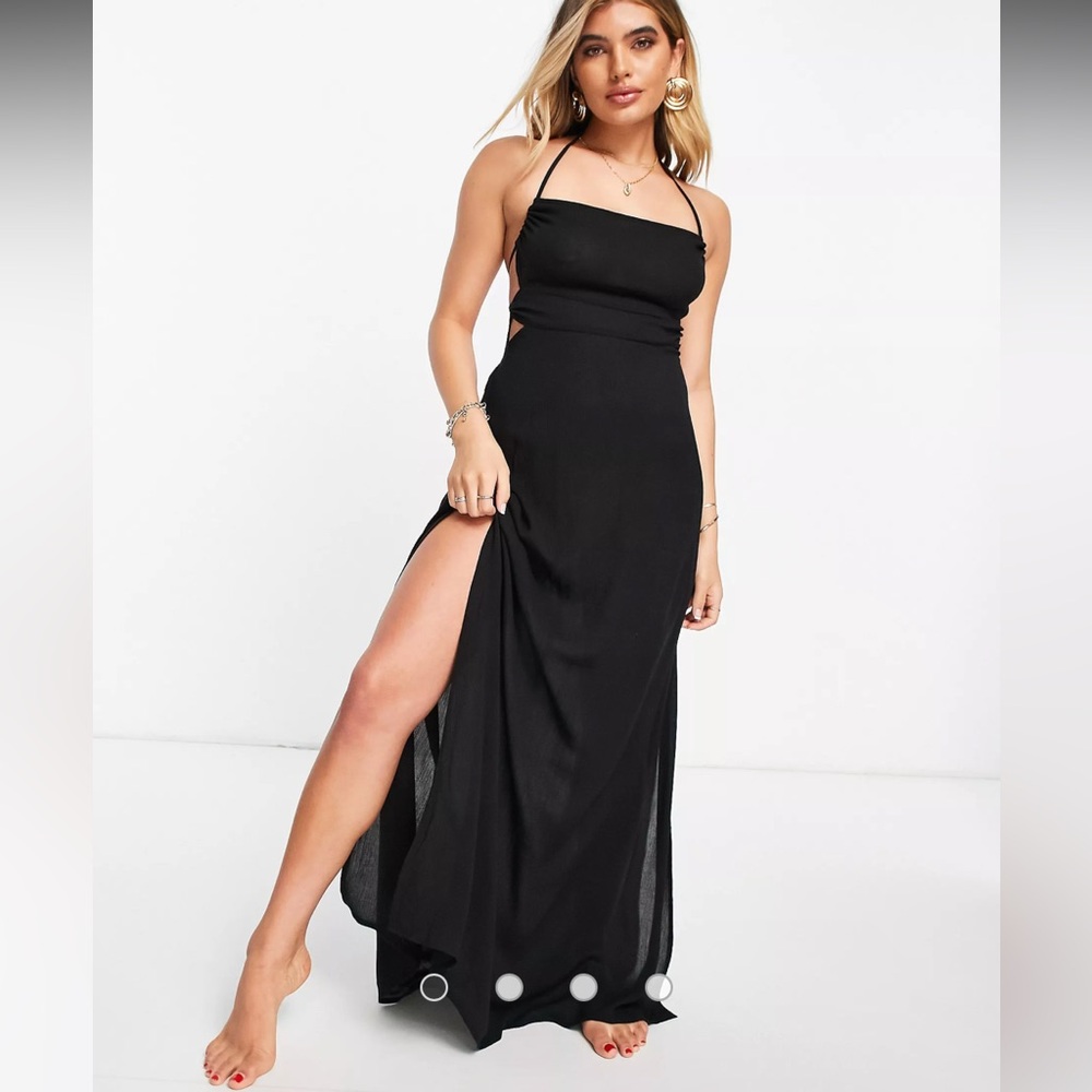ASOS black beach maxi dress